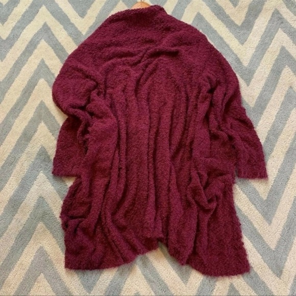NEW! Soft Knit Maroon Popcorn Sweater Cardigan - Picture 2 of 5